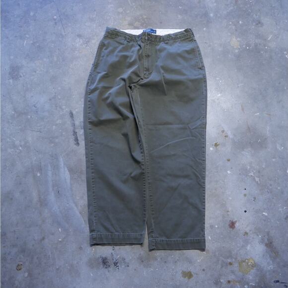 Vintage 90s Polo Ralph Lauren Men’s Philip Pants Olive Green - Picture 2 of 8